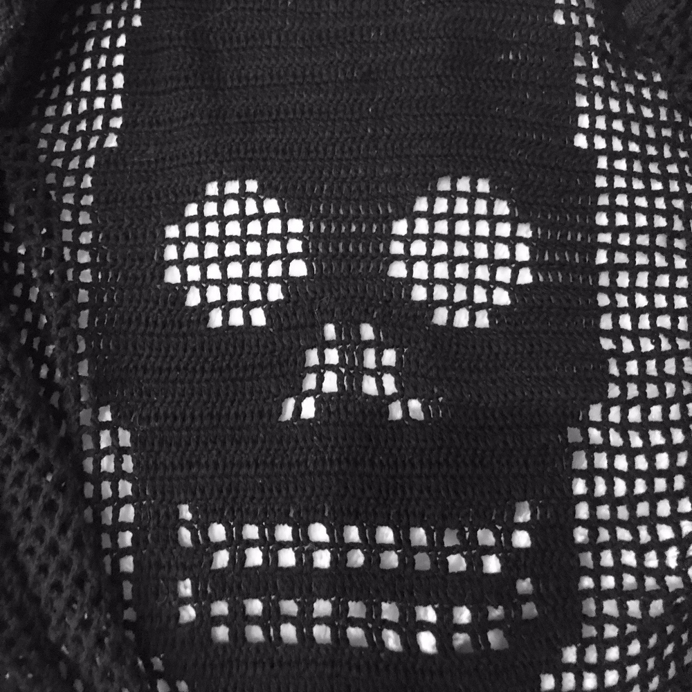 Black Italian Cotton Skull Shirt